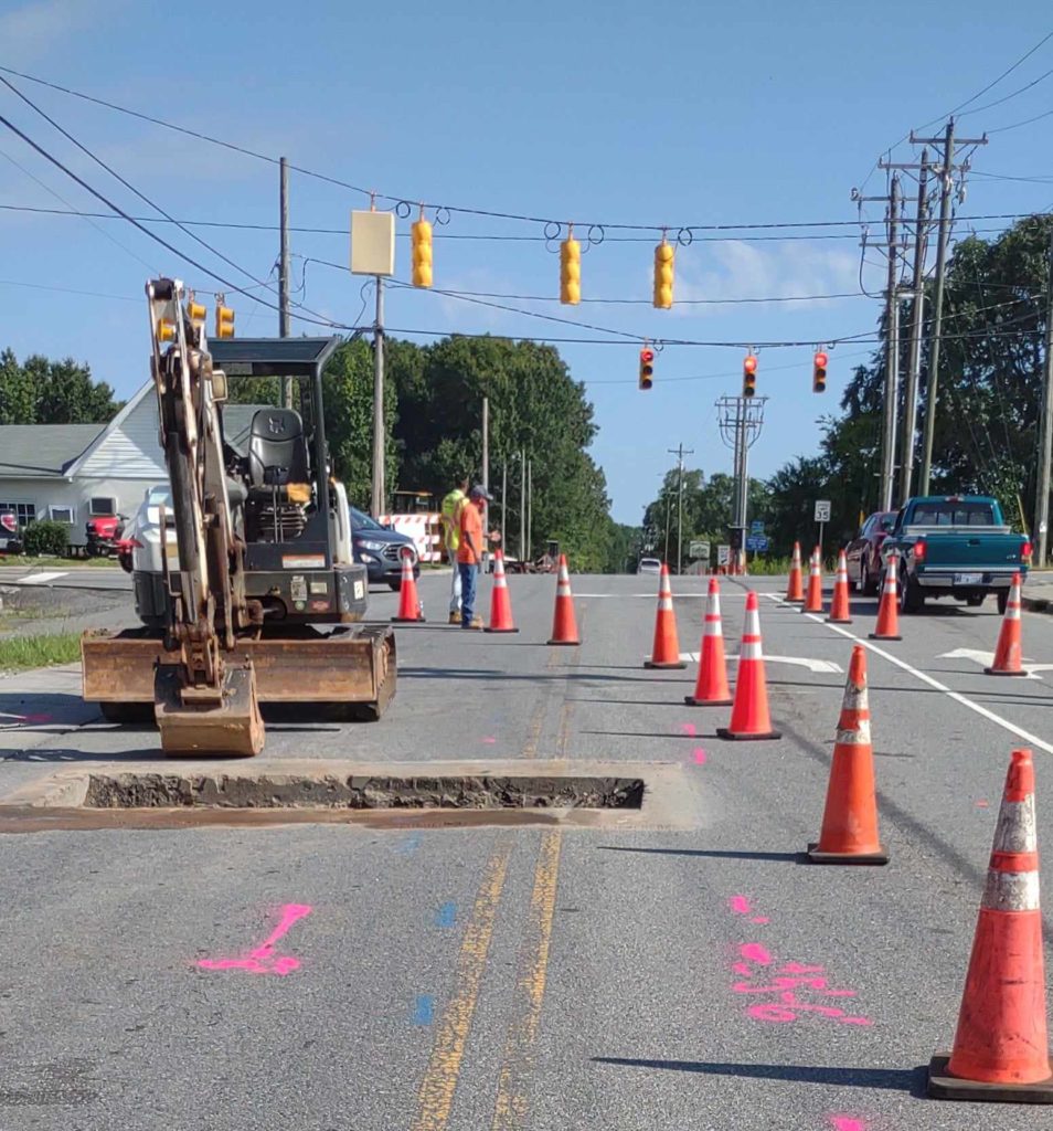 Underground utility locating and damage prevention on a municipal construction site in Central North Carolina